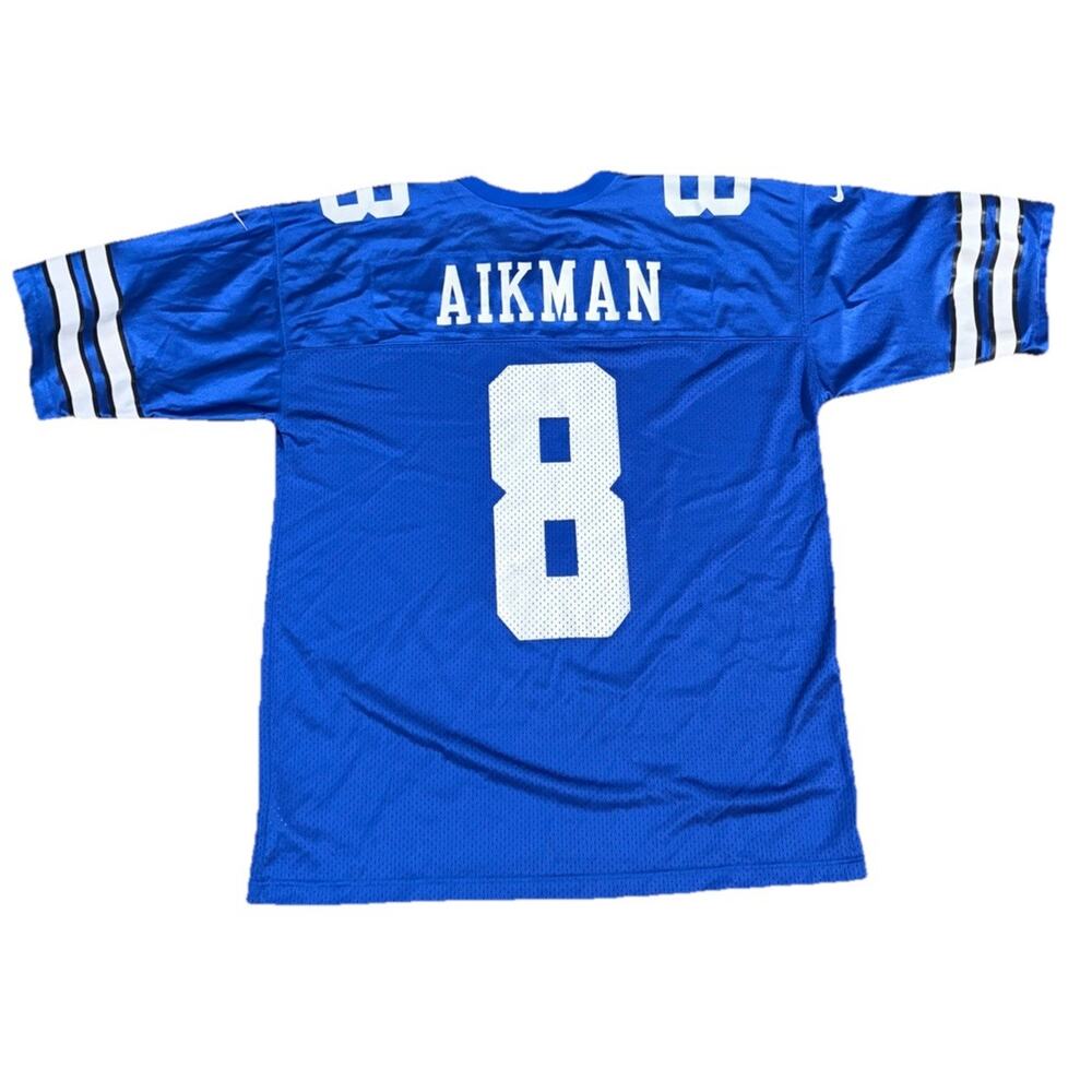 Vintage Team Nike Troy Aikman #8 Dallas Cowboys Jersey Blue Size XL